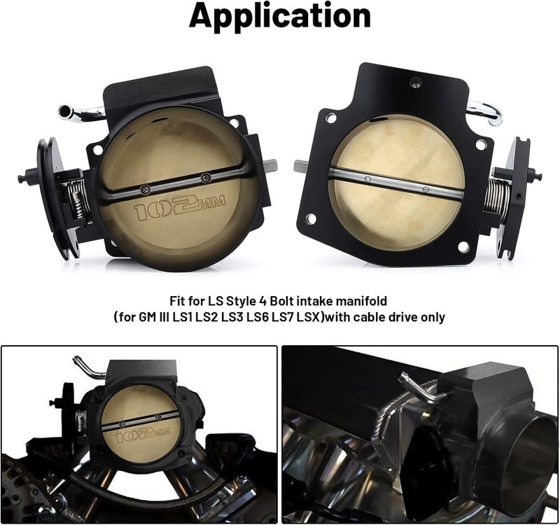 Endxedo مجموعة جسم الخانق LS 102MM مع مستشعر موضع الخانق و IAC لـ LS1 LS2 LS3 LS6 LS7 LSX ألمنيوم أسود - Image 5